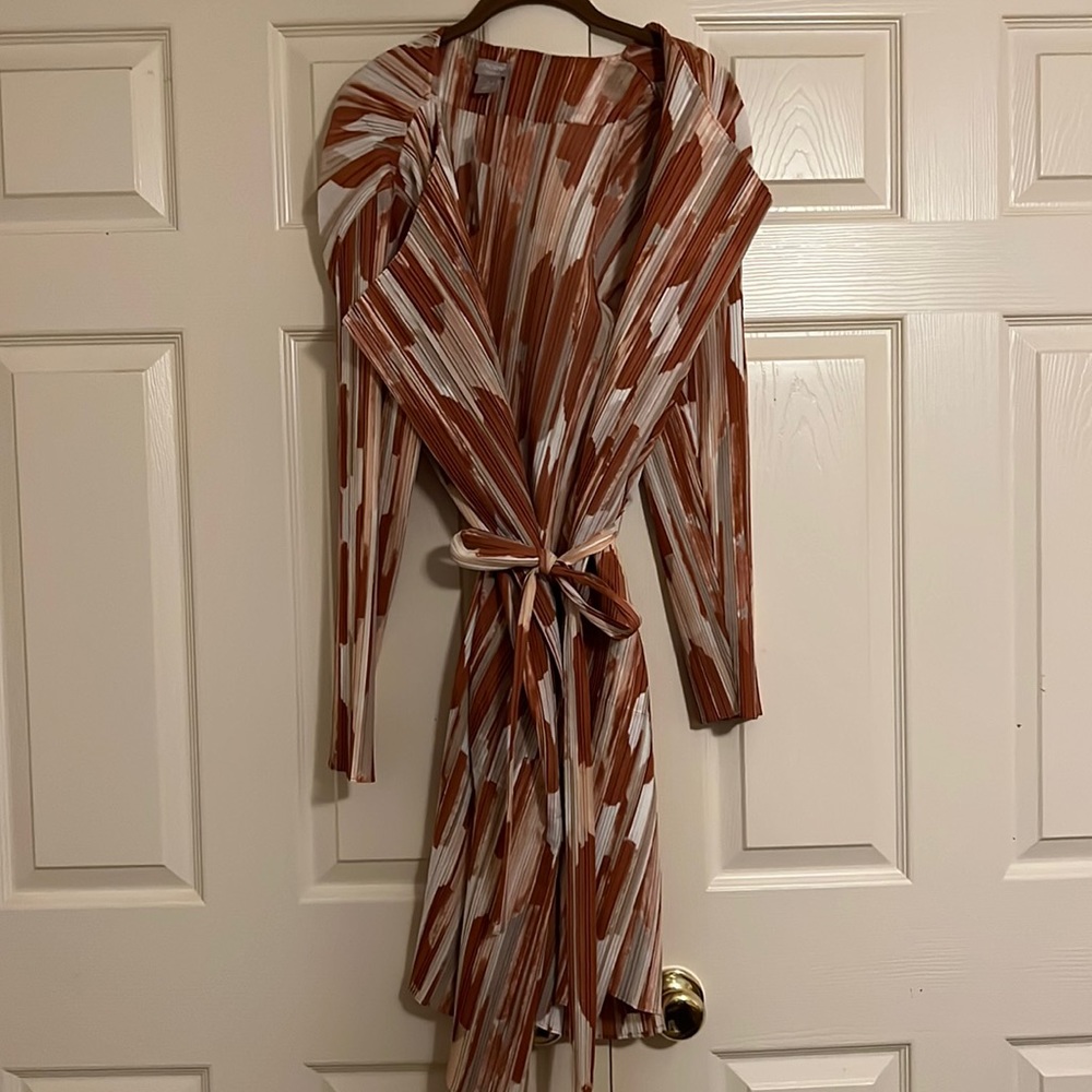 Chico’s Orange and Tan Cardigan.